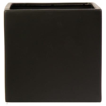 Urban Trends Collection Ceramic Square Pot Matte Black Medium 10953